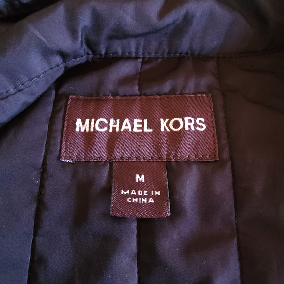 Michael Kors Jacket Mens Medium Gray Windbreaker Bomber Coat Full Zip Lined - Picture 8 of 8